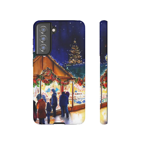 Shopping at the Christmas Market - Impact Resistant Phone Case Samsung Galaxy S21 FE Matte